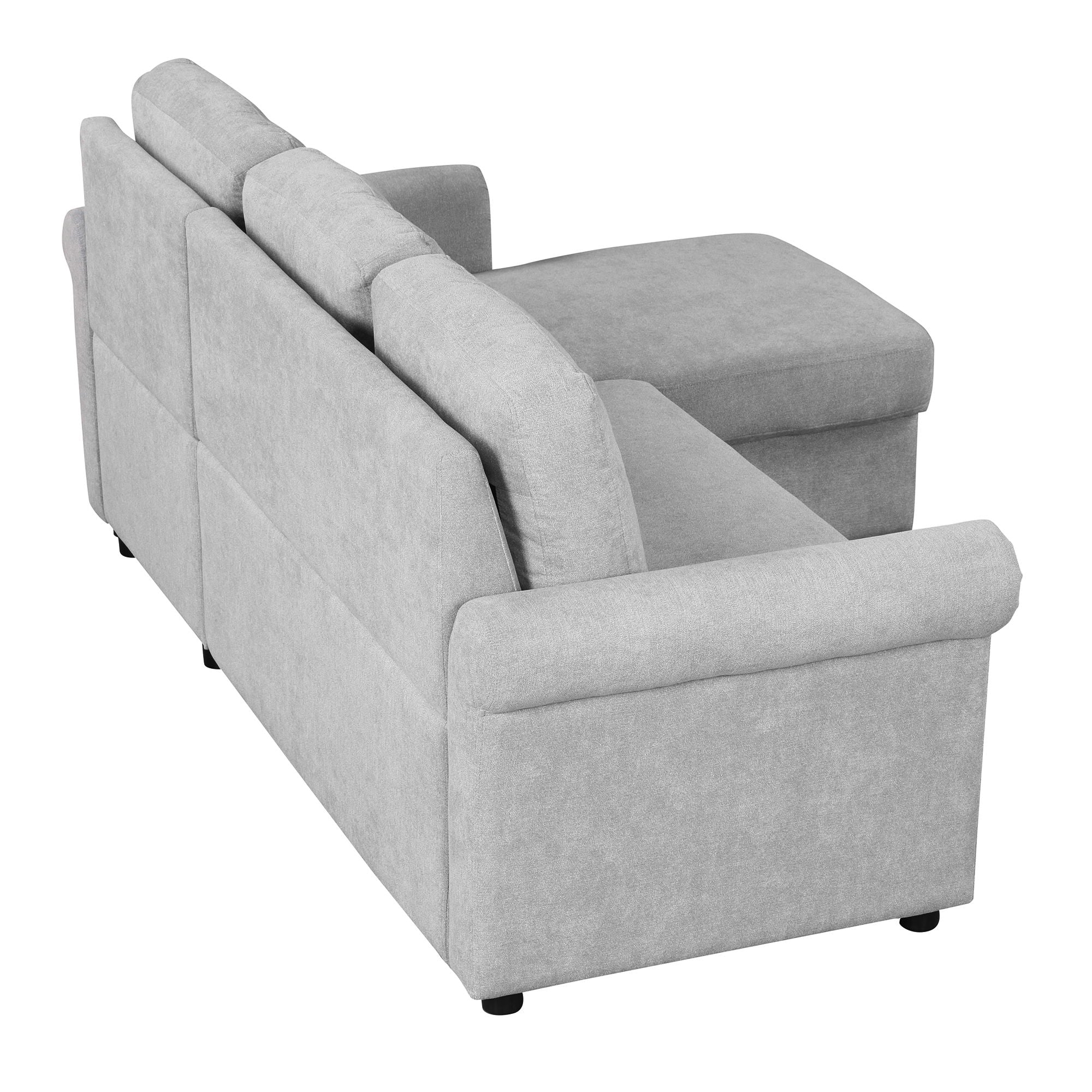 Modern Convertible Sleeper Sofa Bed With Storage Chaise