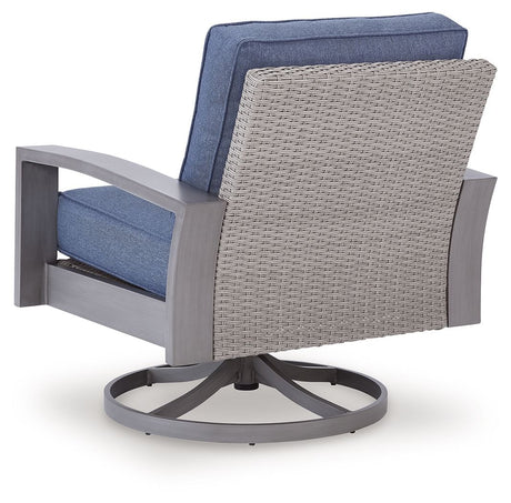 Half Moon Beach - Swivel Lounge With Cushion - Blue / Gray - view 4