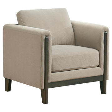 Islington - Fabric Upholstered Panel Arm Accent Chair - Taupe