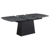 Potero - Faux Marble Extension Leaf Dining Table - Black by Coaster Fine Furniture | Bel Furniture