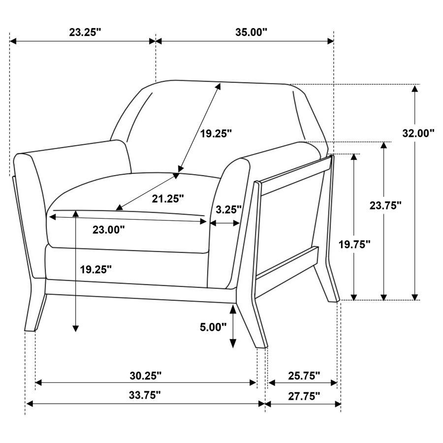 Vaughn - Fabric Upholstered Flared Arm Accent Chair - Gray