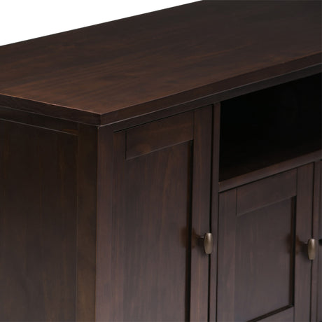 Warm Shaker - TV Media Stand Handcrafted - Tobacco Brown by Simpli-Home | Bel Furniture