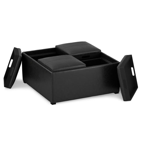 Avalon - Upholstered Square Coffee Table Storage Ottoman - view 12