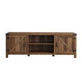 Rustic Farmhouse Double Barn Door 70" TV Stand For 80" TVs With Center Shelves by Walker Edison | Bel Furniture