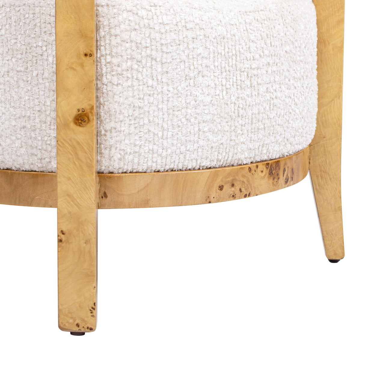 Madrid - Burl Barrel Accent Arm Chair - Seashell White by Jennifer Taylor Home | Bel Furniture