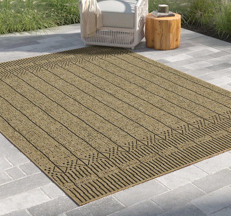 Earth - 5'3" X 7'3" Indoor, Outdoor Area Rug - Jute / Black - view 4