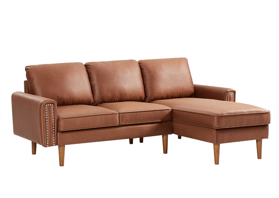 L-Shape Sofa Couch With Chais Mid-Century, Strong Leg And Design That Will Complement Any Living Space, Left Chaise