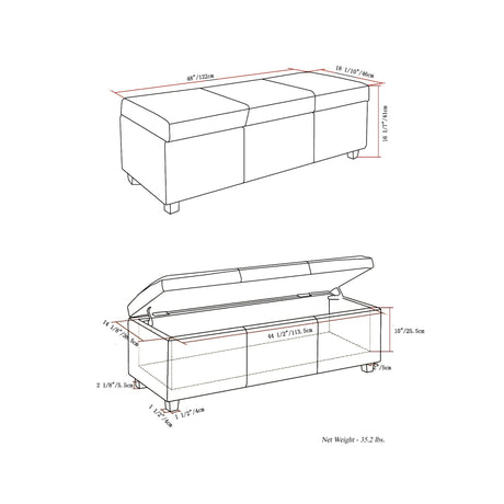 Avalon - Multifunctional Storage Ottoman Bench - view 134