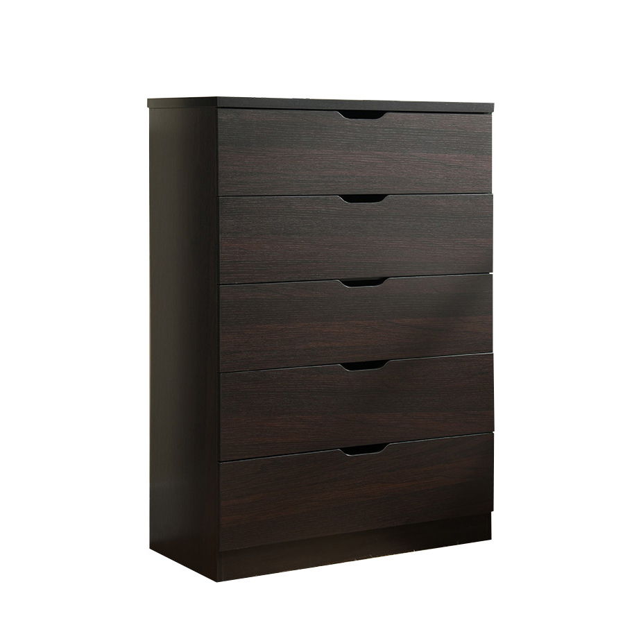 Functional 5 Drawer Chest - Dark Brown