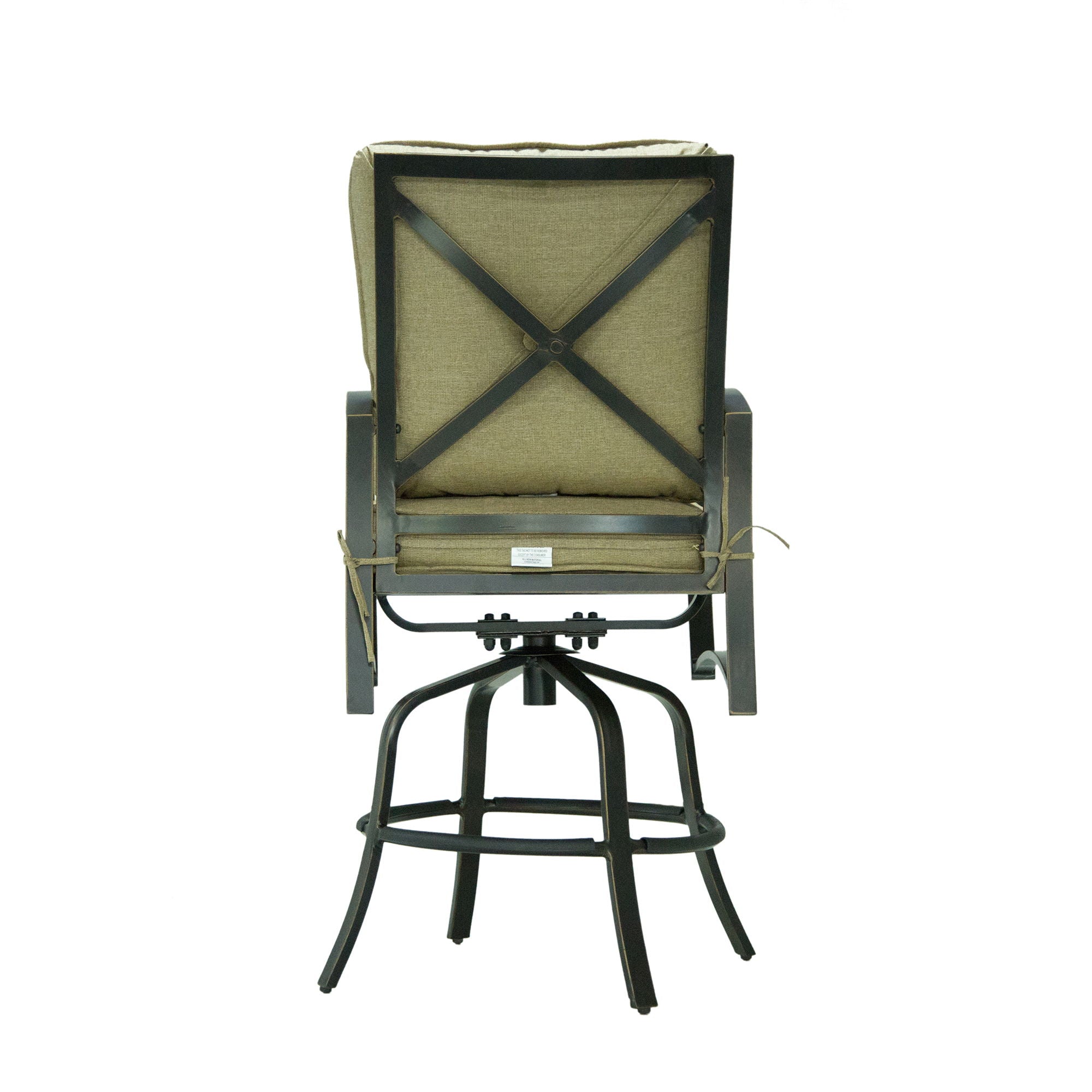 Bar Chair With Back And Seat Cushion (Set of 2) - Antique Bronze