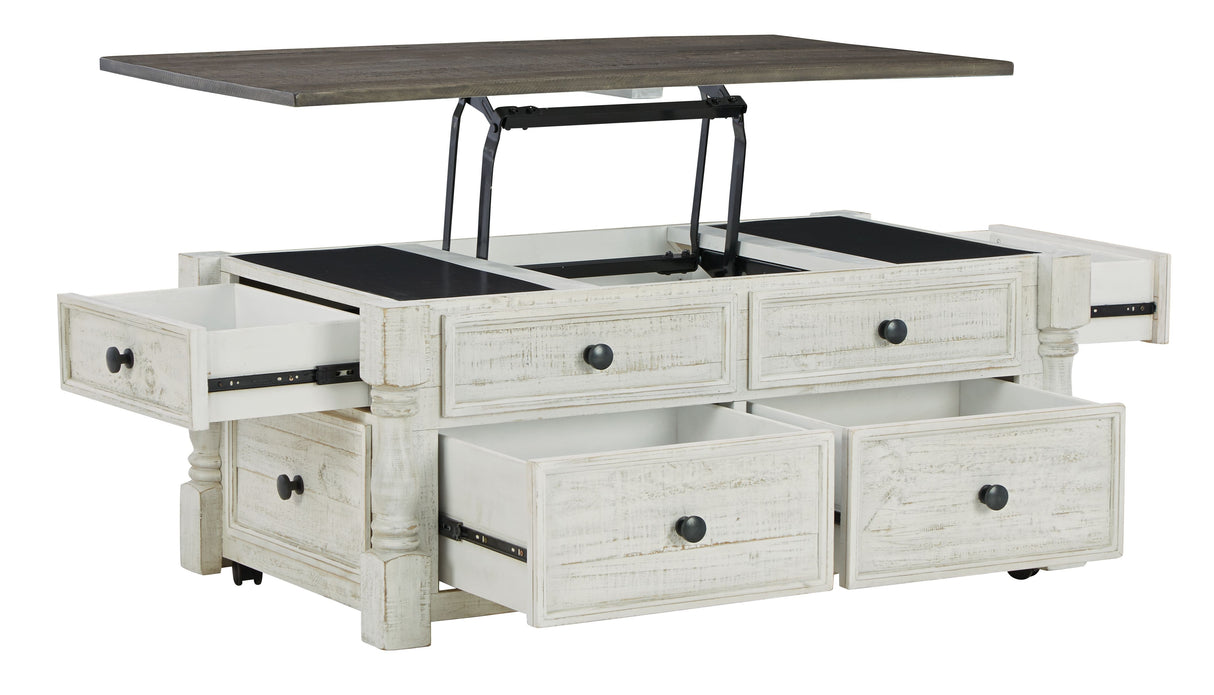 Havalance - White / Gray - Lift Top Cocktail Table with Storage Drawers by Signature Design by Ashley® | Bel Furniture