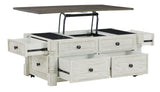 Havalance - White / Gray - Lift Top Cocktail Table with Storage Drawers by Signature Design by Ashley® | Bel Furniture