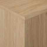 Modern Scandi Fluted Door Storage Console - Coastal Oak by Walker Edison | Bel Furniture