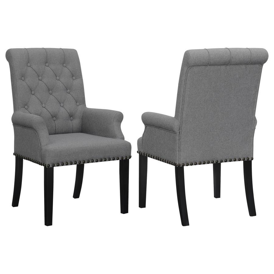 Alana - Fabric Upholstered Dining Arm Chair - Gray