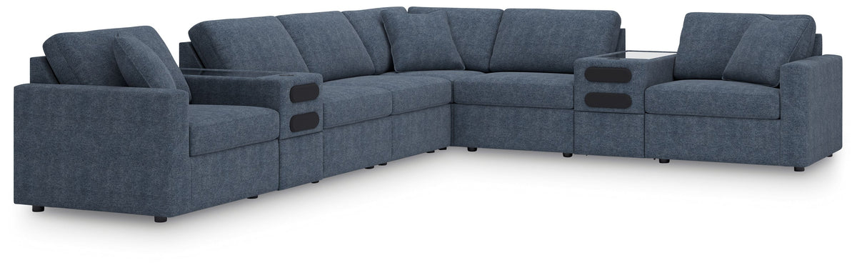 Modmax - Ink - Sectional Blue 8 Pc. Sectional With 2 Audio System Consoles by Signature Design by Ashley® | Bel Furniture