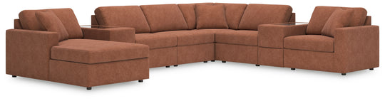 Modmax - Spice - Sectional Light Brown 8 Pc. Sectional With Laf Corner Chaise And Storage Consoles by Signature Design by Ashley® | Bel Furniture
