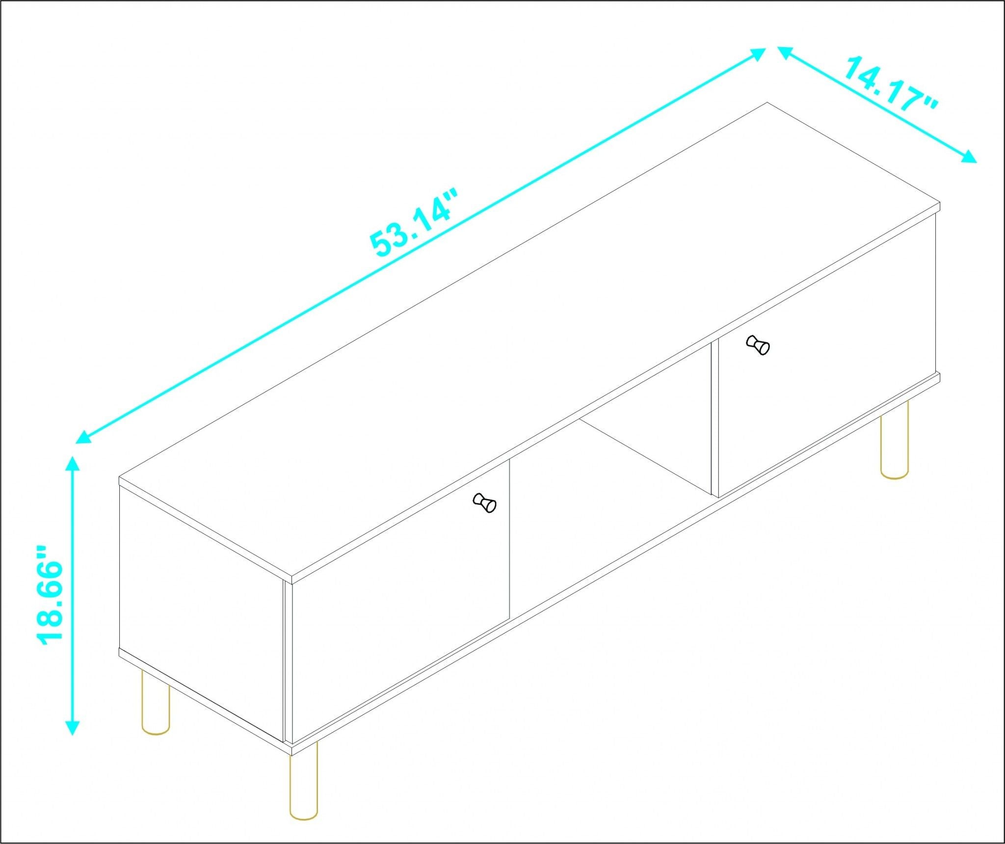 Iko Modern TV Stand Media Center With Cabinets - White