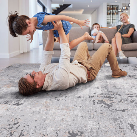 Marfi - 6' X 9' Abstract Area Rug - Gray / Multi - view 6