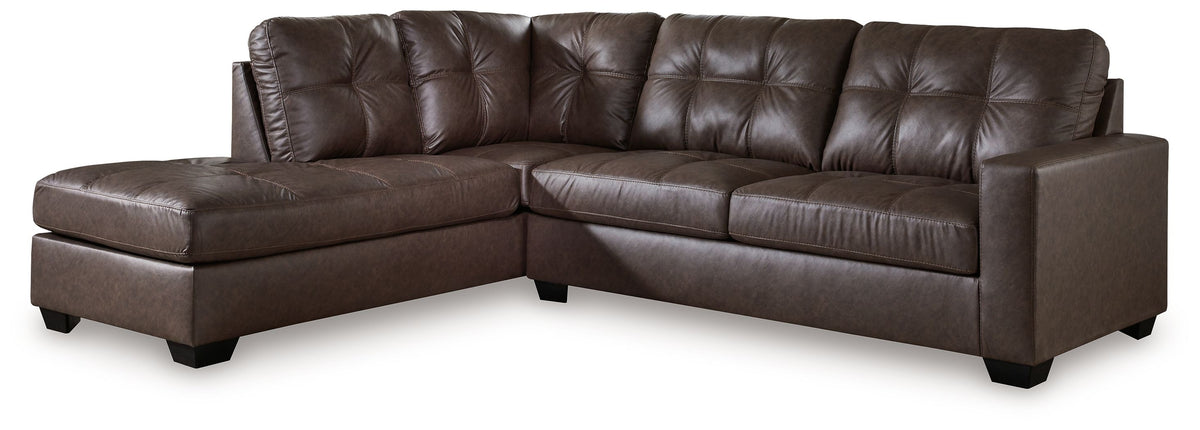 Barlin Mills - Sectional Dark Brown 2 Pc. Left Arm Facing Corner Chaise Sectional by Benchcraft® | Bel Furniture