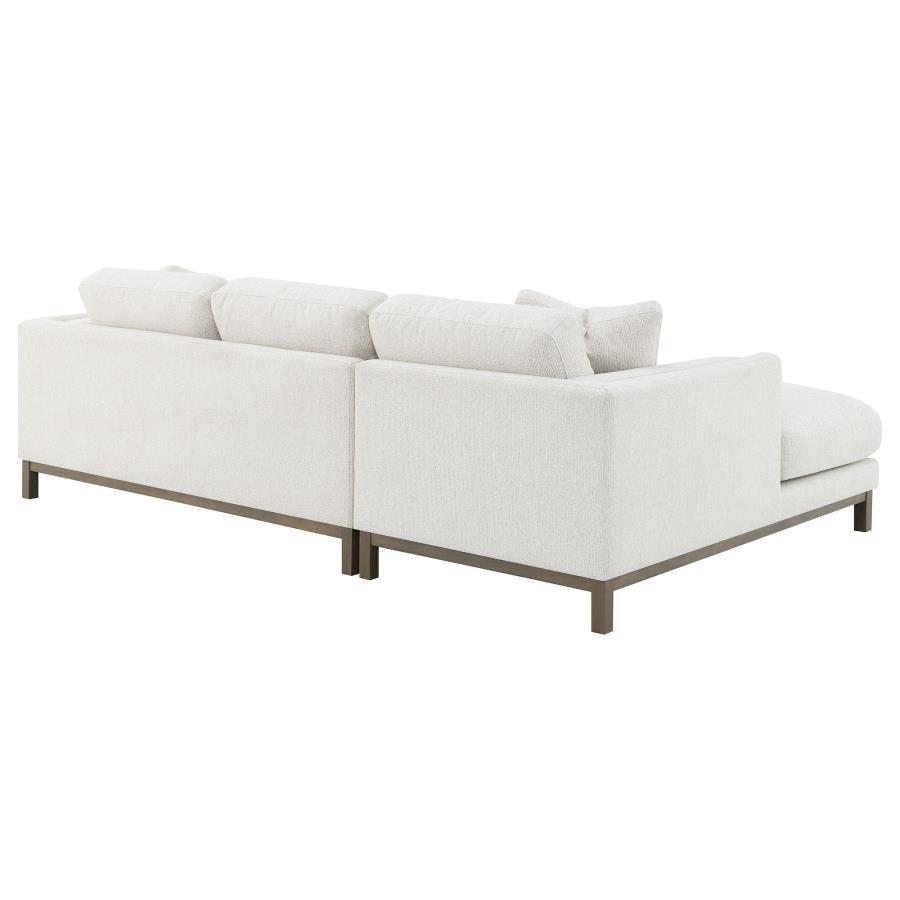 Geneva - Boucle Upholstered Sectional Chaise Sofa - Sand by Coaster Fine Furniture | Bel Furniture