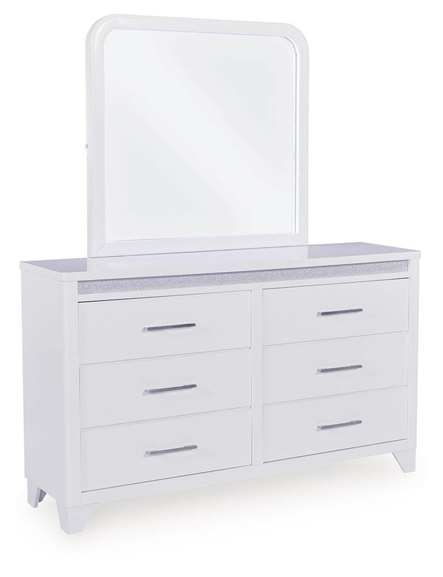 Jarlee - White - Dresser And Mirror by Signature Design by Ashley® | Bel Furniture