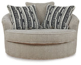 Calnita - Sisal - Oversized Swivel Accent Chair by Benchcraft® | Bel Furniture