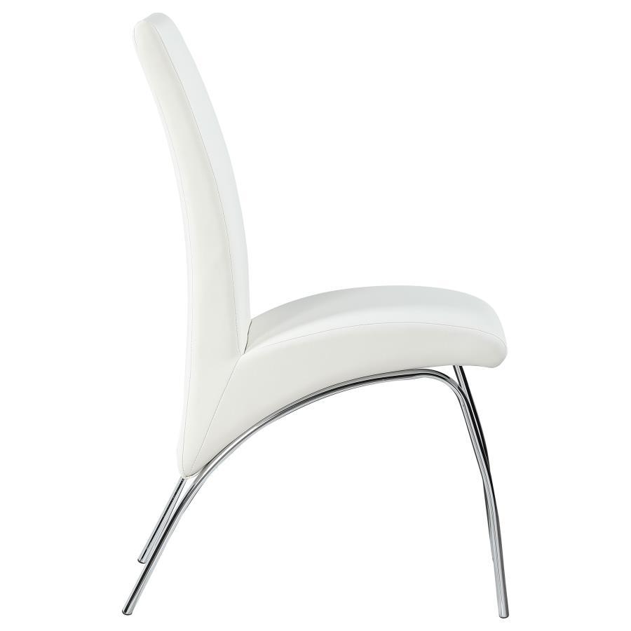 Bishop - Upholstered Dining Side Chair (Set of 2) - White by CoasterEssence | Bel Furniture