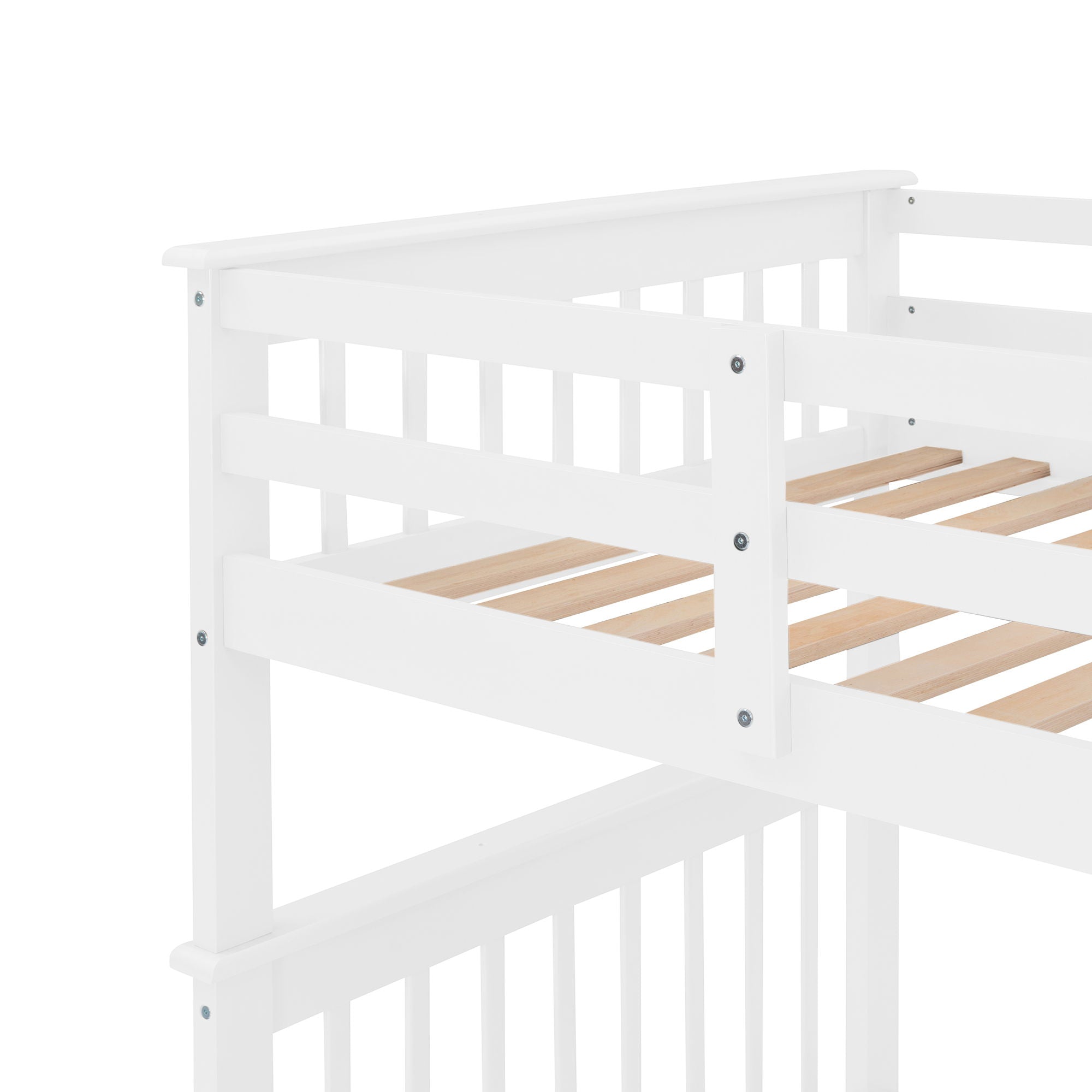 Stairway Bunk Bed With Storage And Guard Rail For Bedroom, Dorm