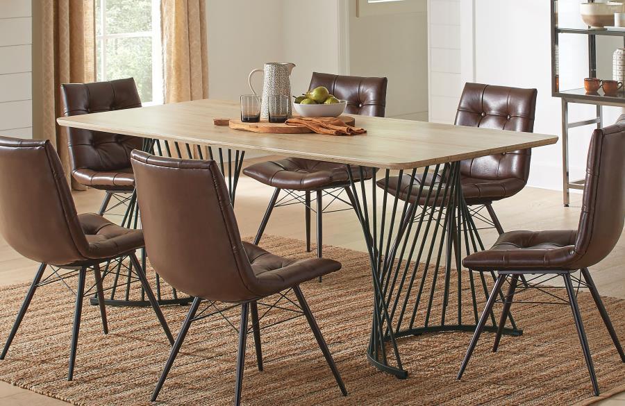 Altus - Composite Wood Dining Table - Natural Oak by CoasterEveryday | Bel Furniture