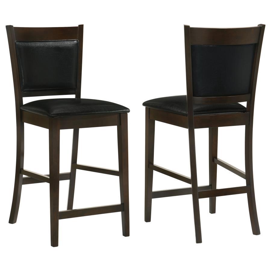 Jaden - Upholstered Counter Chair (Set of 2) - Black And Espresso by CoasterEveryday | Bel Furniture
