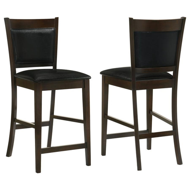 Jaden - Upholstered Counter Chair (Set of 2) - Black And Espresso by CoasterEveryday | Bel Furniture