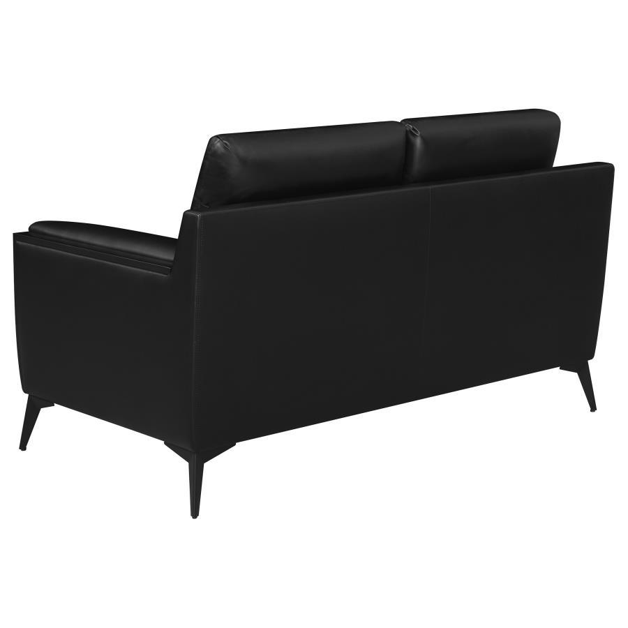 Moira - Upholstered Wedge Arm Tufted Loveseat - Black