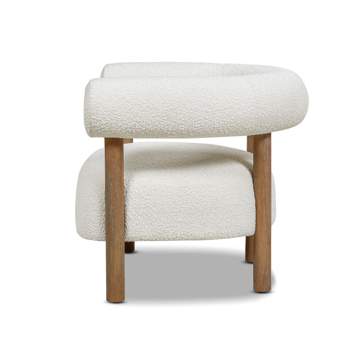 Fuji - Mid Century Modern Barrel Accent Arm Chair - Ivory White by Jennifer Taylor Home | Bel Furniture