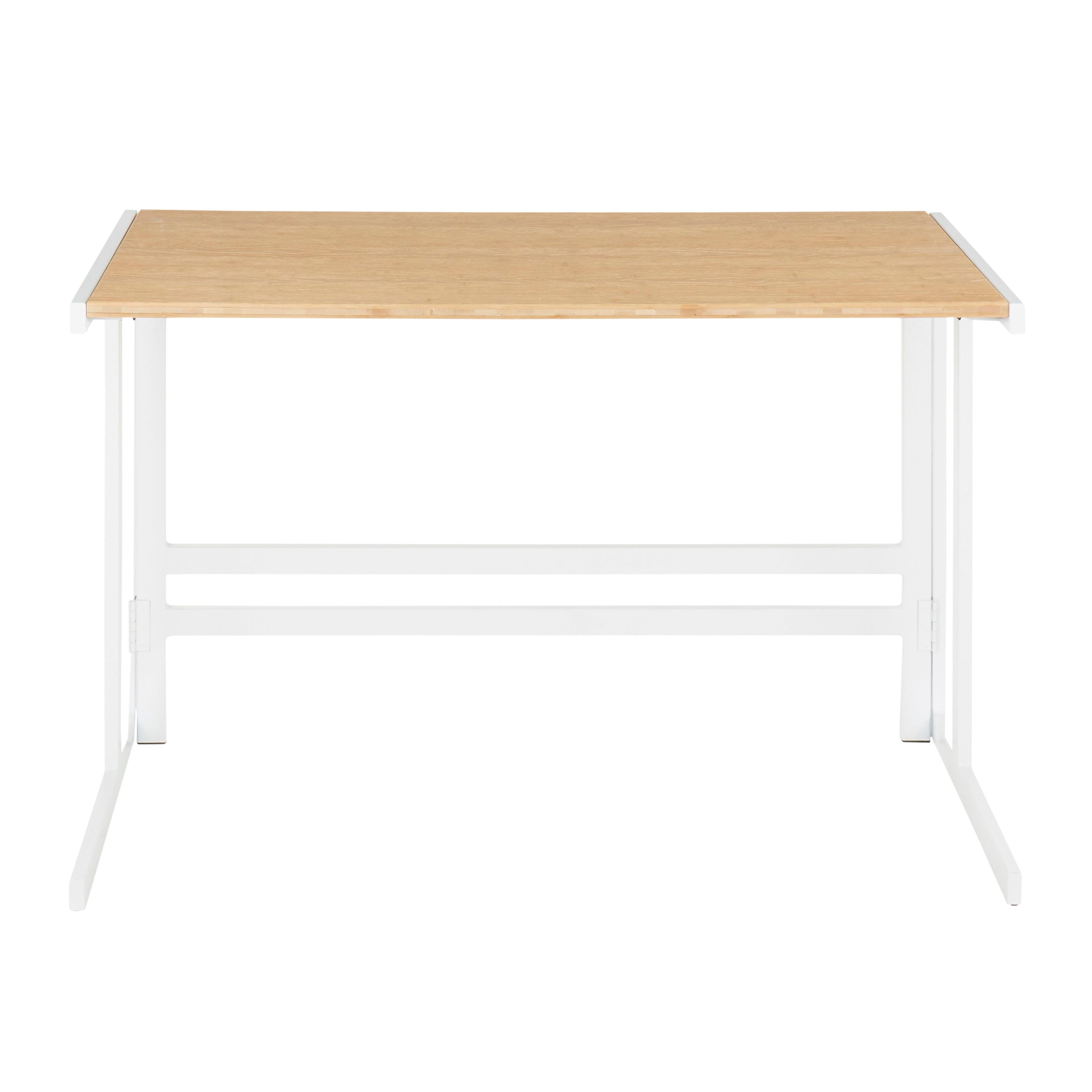 Roman - Industrial Office Desk - White / Natural