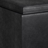 Avalon - 5 Piece Storage Ottoman - Distressed Black by Simpli-Home | Bel Furniture