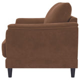 Selma - Velvet Upholstered Crescent Arm Loveseat - Rust by Coaster Fine Furniture | Bel Furniture