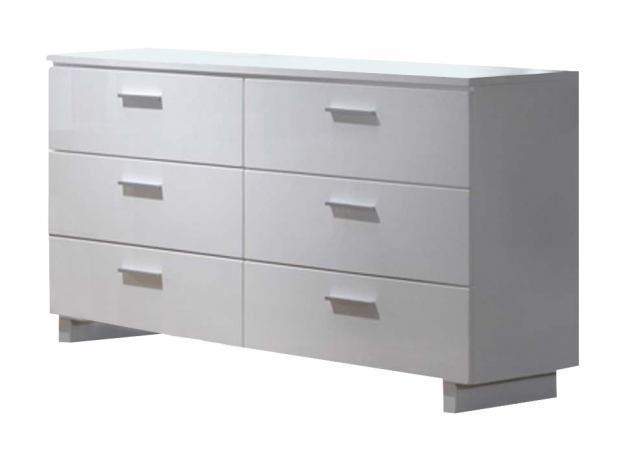 Six Drawer Double Dresser - White