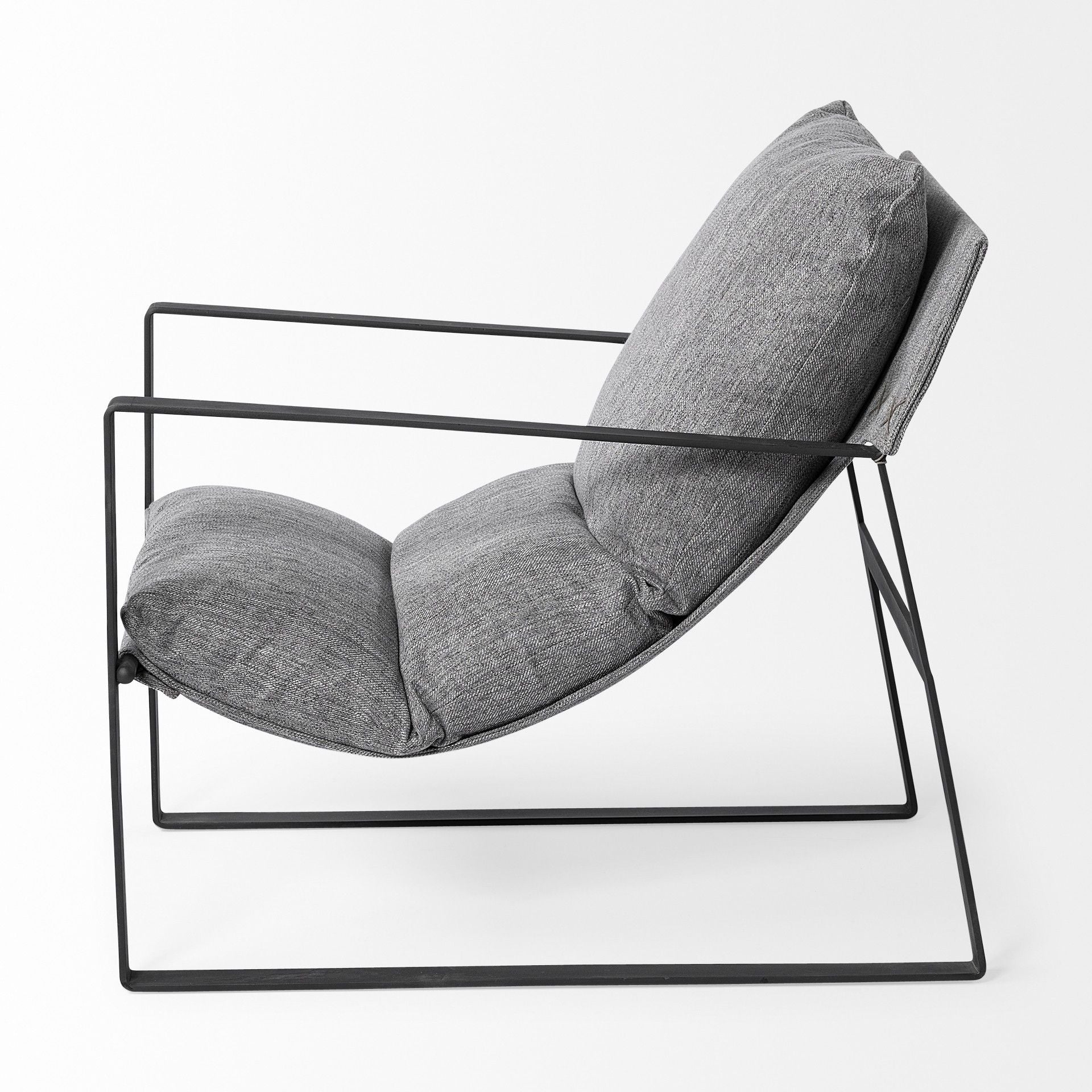 And Black Metal Sling Chair - Stone Gray