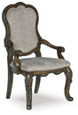 Maylee - Dark Brown - Dining Upholstered Arm Chair (Set of 2) by Signature Design by Ashley® | Bel Furniture