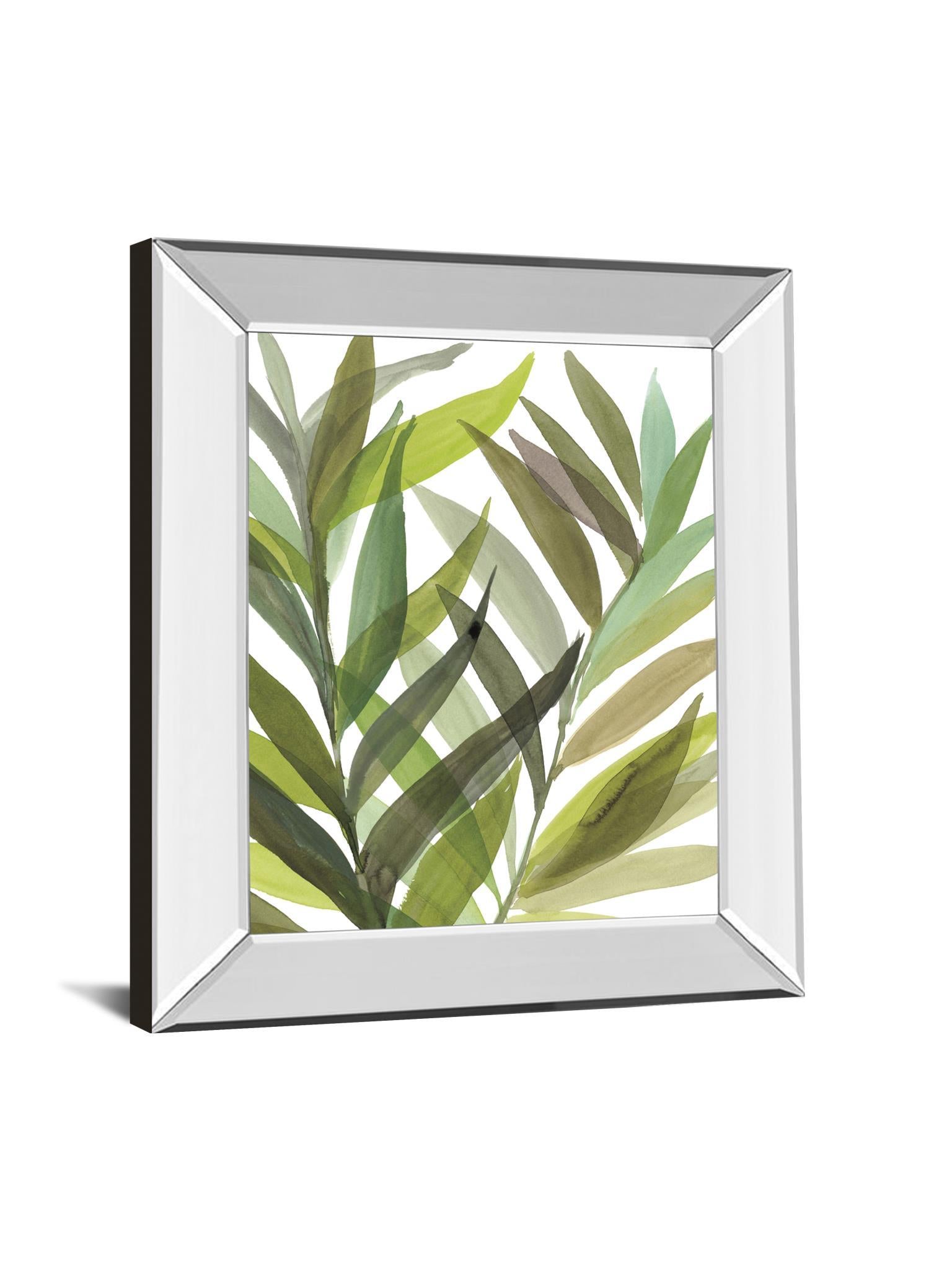 Tropical Greens I By Rebecca Meyers - Mirror Framed Print Wall Art - Green