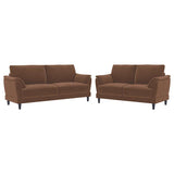 Selma - 2 Piece Velvet Upholstered Crescent Arm Sofa Set - Rust by Coaster Fine Furniture | Bel Furniture