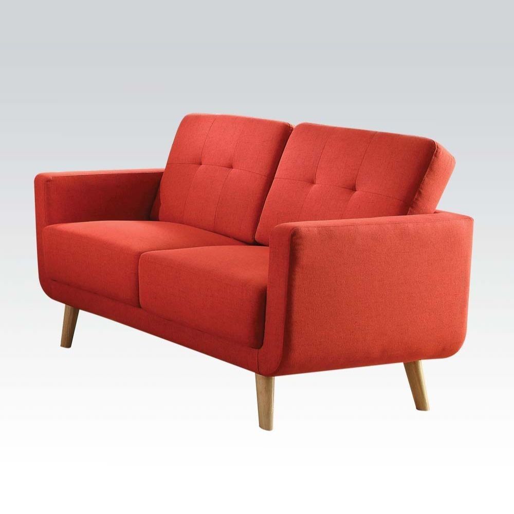 Linen Loveseat - Red