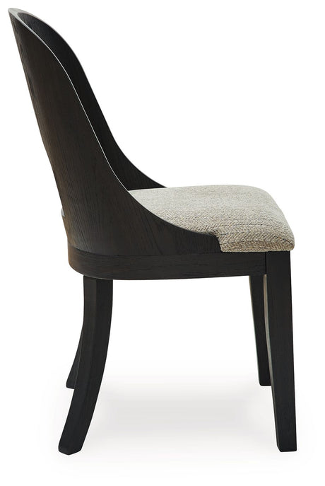 Rowanbeck - Gray / Black - Dining Upholstered Side Chair (Set of 2) by Signature Design by Ashley® | Bel Furniture