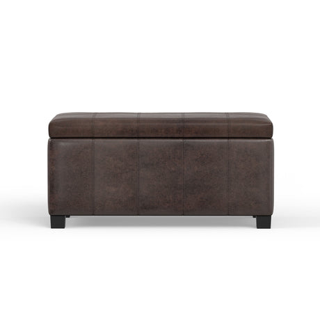 Dover - Storage Ottoman Bench - Distressed Brown - view 5