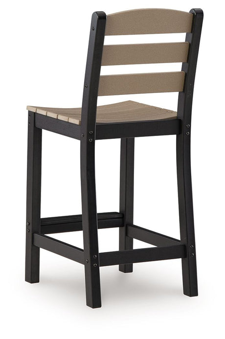 Shoreline Beach - Outdoor Counter Table And 2 Barstools (Set of 3) - Black / Beige - view 12
