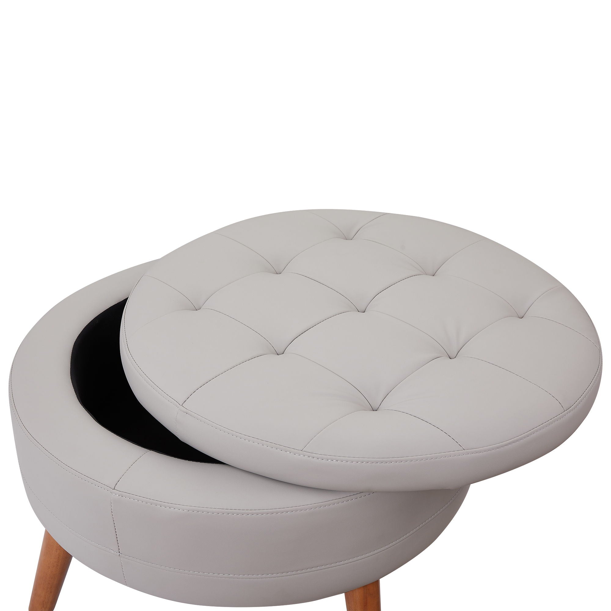 Contemporary Sofa Stylish Sofa Couch With A Round Storage Ottoman And Three Removable Pillows For Living Room