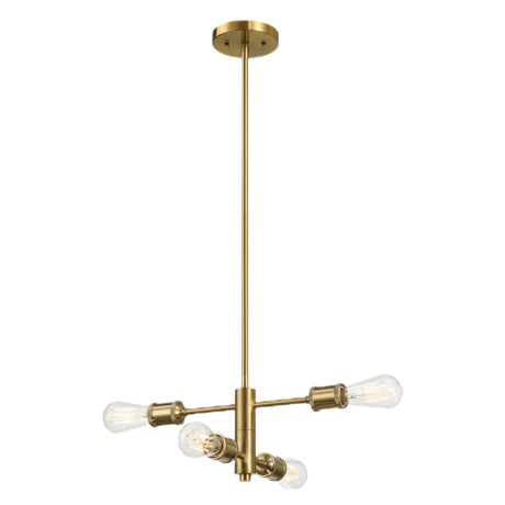 Trellis - 4 Lights Modern Gold Chandelier Vintage Pendant Fixture For Living Room - Clear / Gold - view 8