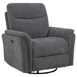 Adler - Upholstered Power Swivel Glider Recliner