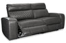 Samperstone - Power Reclining Sectional Gray 2-Piece Power Reclining Sectional by Signature Design by Ashley® | Bel Furniture