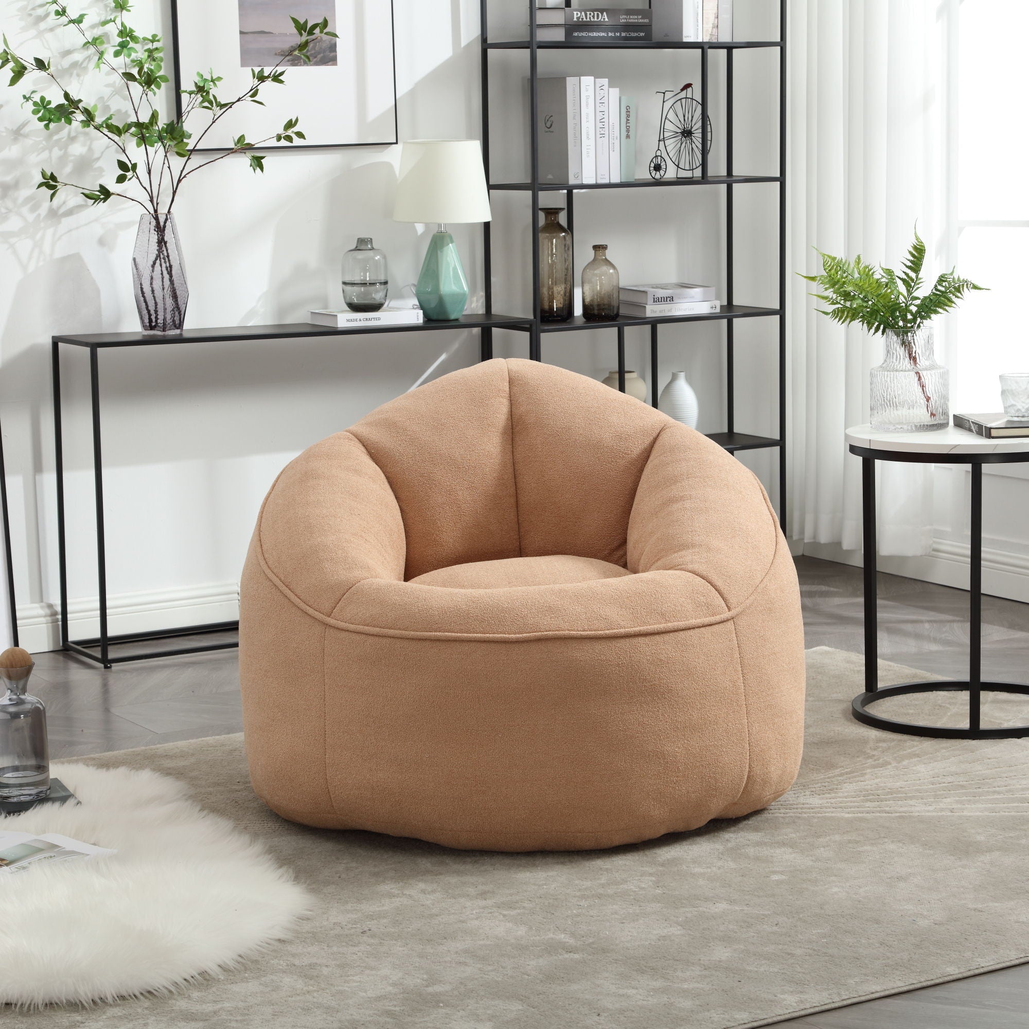 Bedding Bean Bag Sofa Chair High Pressure Foam Bean Bag Chair Adult Material With Padded Foam Padding Compressed Bean Bag With Footrest